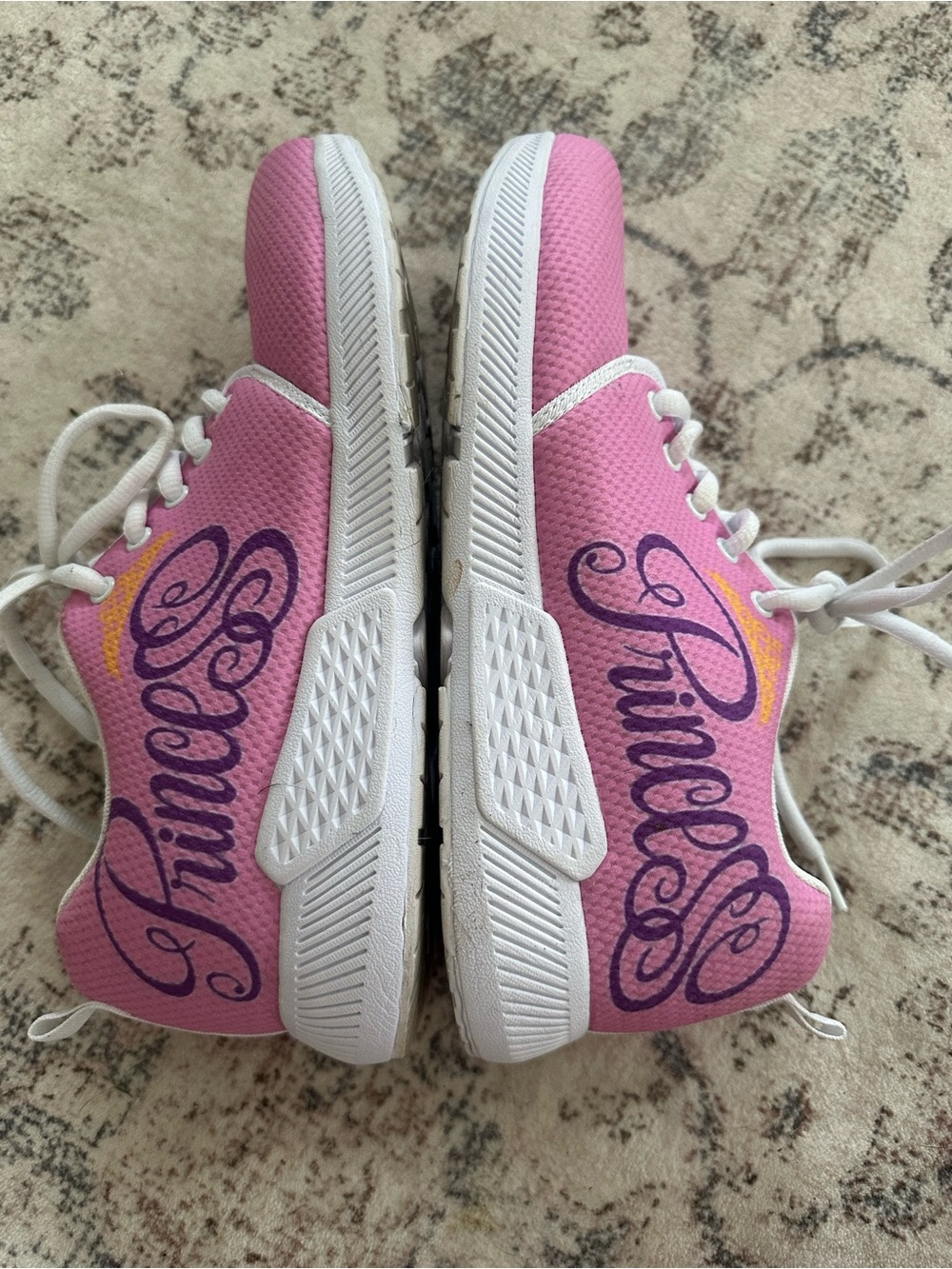 Womens' Pink 'Princess' Athletic Sneakers with White Sole